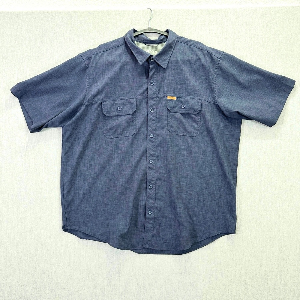 Orvis Classic Collection Shirt Mens 2XL Blue Short Sleeve‎ Button Up Outdoor